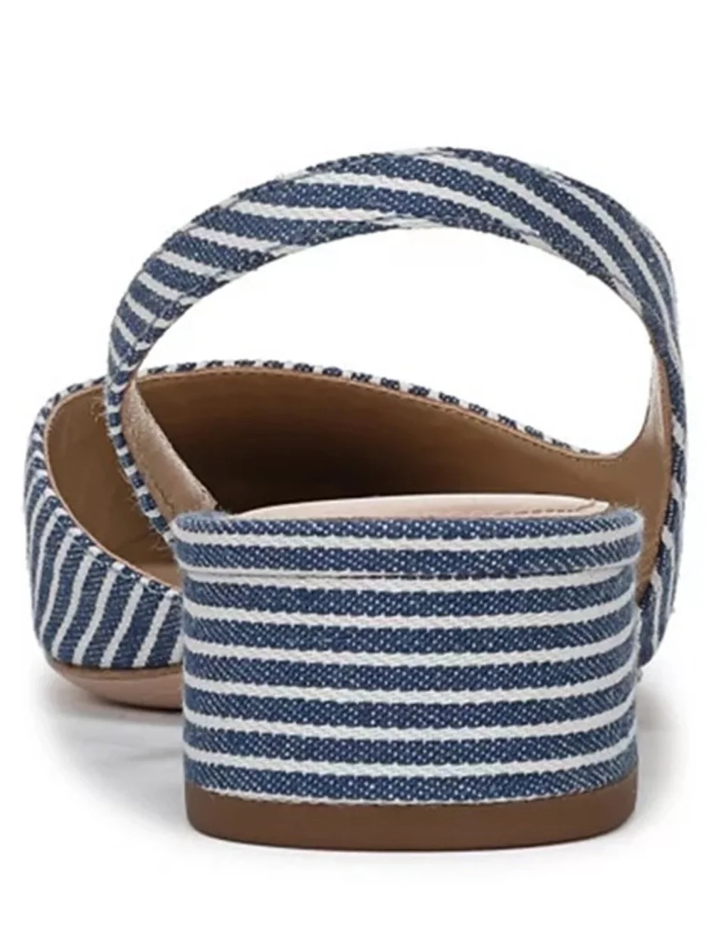 New Veronica Beard Cecile Slingback Pumps Blue White Stripe Low Heel Sz 8